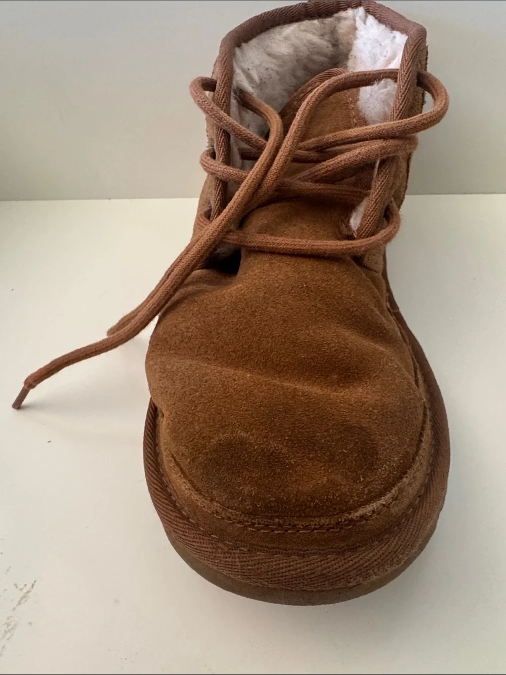 UGG Women’s Neumel Chestnut Suede Shearling Ankle Boots Size 7